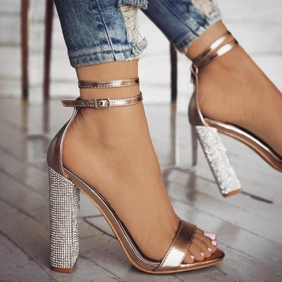Women's Fashion Glossy Buckle Sandals - Shop Shiningbabe - Womens Fashion Online Shopping Offering Huge Discounts on Shoes - Heels, Sandals, Boots, Slippers; Clothing - Tops, Dresses, Jumpsuits, and More.