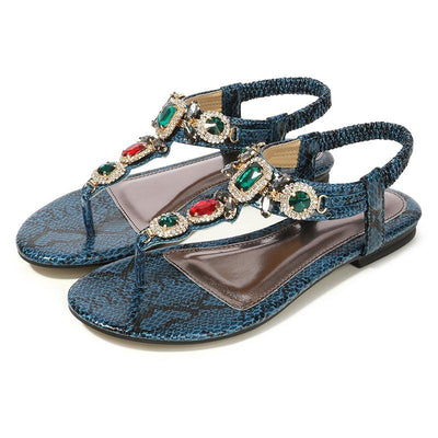 Rhinestone Bohemia Flat Sandals - Shop Shiningbabe - Womens Fashion Online Shopping Offering Huge Discounts on Shoes - Heels, Sandals, Boots, Slippers; Clothing - Tops, Dresses, Jumpsuits, and More.
