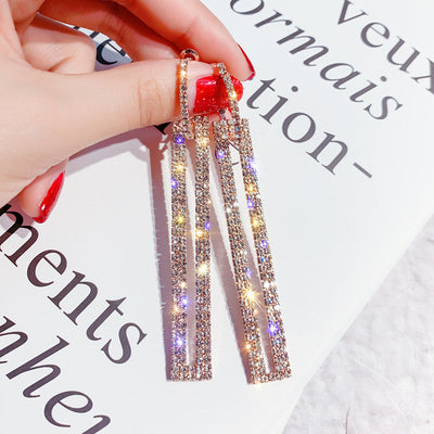 Square Studded Drop Earrings