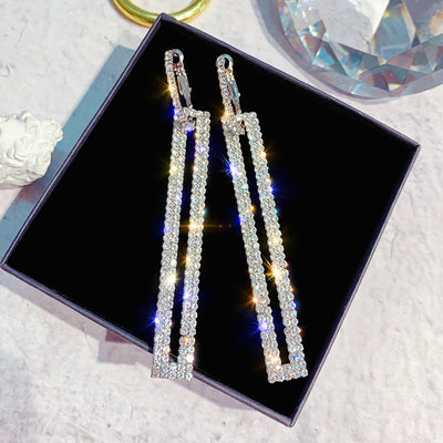 Square Studded Drop Earrings