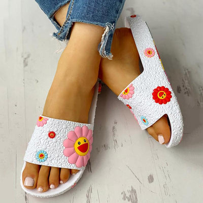 Colorful Sunflower Pattern Casual Sandals - Shop Shiningbabe - Womens Fashion Online Shopping Offering Huge Discounts on Shoes - Heels, Sandals, Boots, Slippers; Clothing - Tops, Dresses, Jumpsuits, and More.
