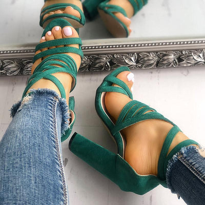 Sexy Straps With Chunky High Heel Sandals - Shop Shiningbabe - Womens Fashion Online Shopping Offering Huge Discounts on Shoes - Heels, Sandals, Boots, Slippers; Clothing - Tops, Dresses, Jumpsuits, and More.