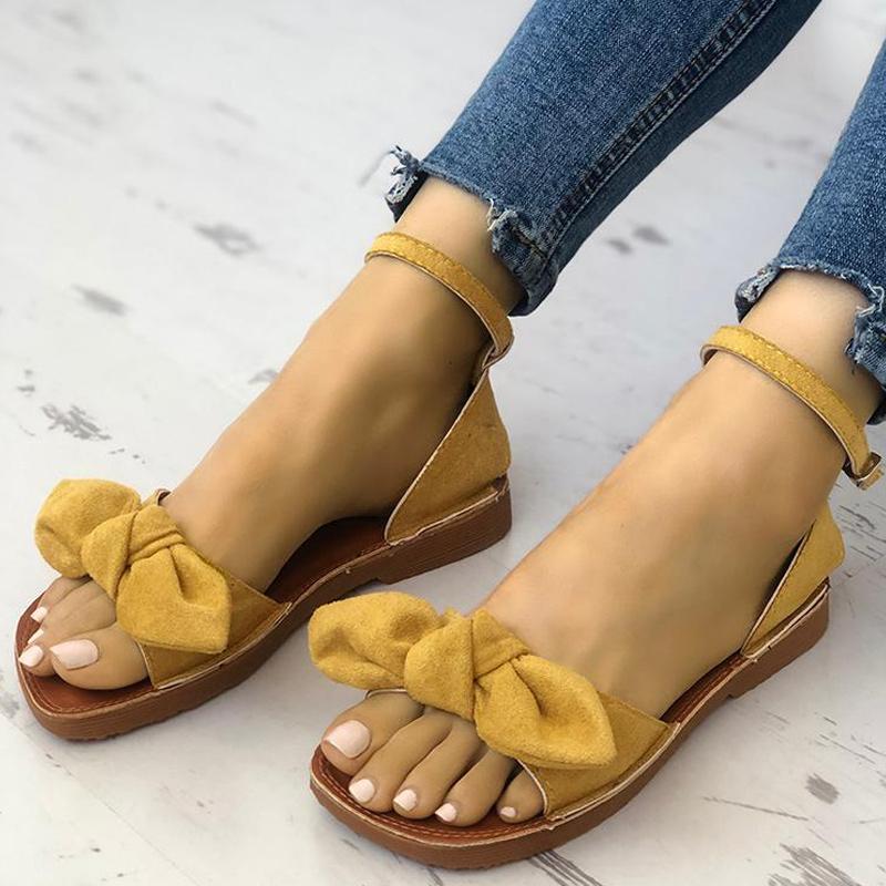Casual Vintage Bow Flat Sandals - Shop Shiningbabe - Womens Fashion Online Shopping Offering Huge Discounts on Shoes - Heels, Sandals, Boots, Slippers; Clothing - Tops, Dresses, Jumpsuits, and More.