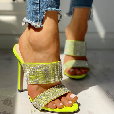 Solid Studded Thin Heels
