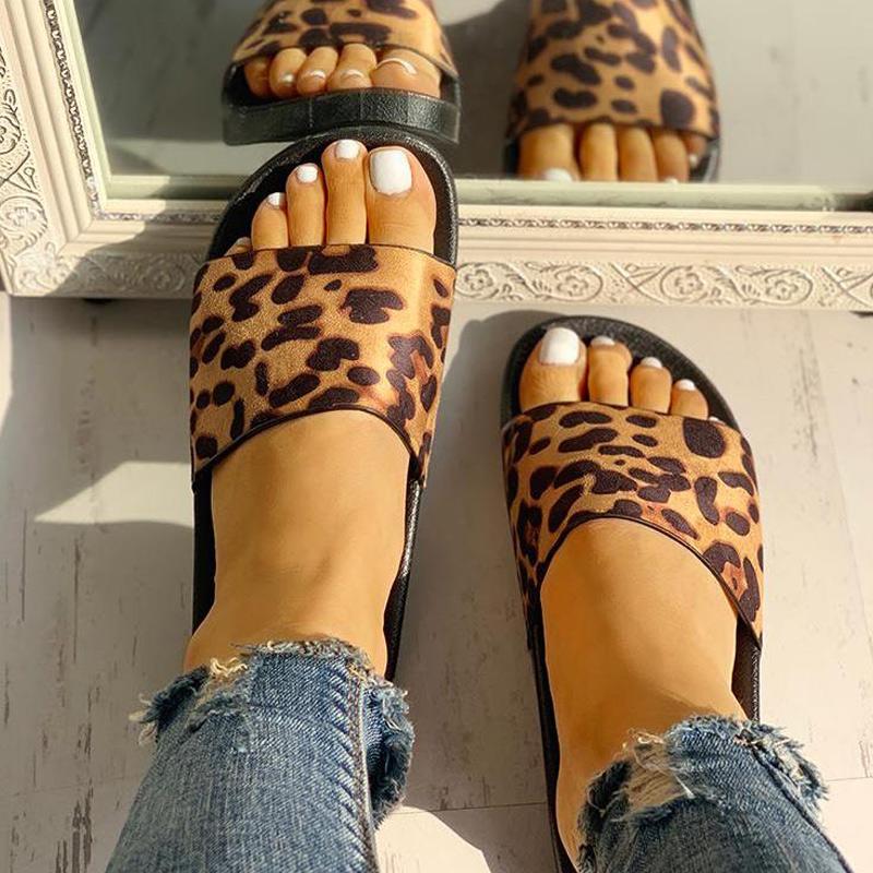 Leopard Pattern Open Toe Slippers - Shop Shiningbabe - Womens Fashion Online Shopping Offering Huge Discounts on Shoes - Heels, Sandals, Boots, Slippers; Clothing - Tops, Dresses, Jumpsuits, and More.
