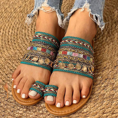 Bohemian Toe Ring Fashion Flats Sandals - Shop Shiningbabe - Womens Fashion Online Shopping Offering Huge Discounts on Shoes - Heels, Sandals, Boots, Slippers; Clothing - Tops, Dresses, Jumpsuits, and More.
