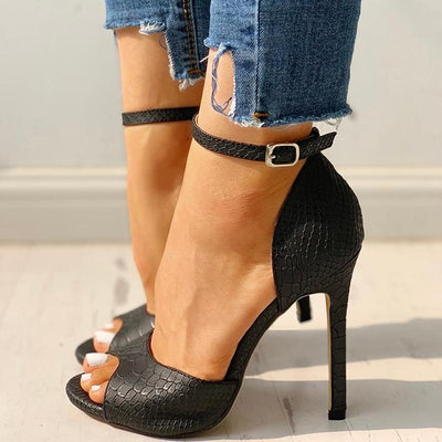 Peep Toe Ankle Strap Thin Heeled Sandals - Shop Shiningbabe - Womens Fashion Online Shopping Offering Huge Discounts on Shoes - Heels, Sandals, Boots, Slippers; Clothing - Tops, Dresses, Jumpsuits, and More.