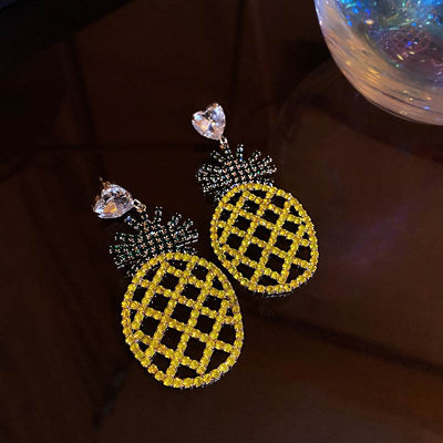 Pineapple Pattern Beaded Drop Earring