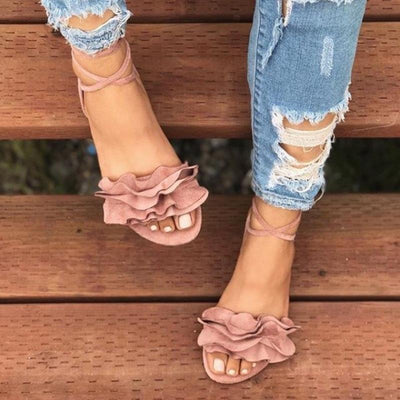 Fashion Bandage Flower Flat Sandals - Shop Shiningbabe - Womens Fashion Online Shopping Offering Huge Discounts on Shoes - Heels, Sandals, Boots, Slippers; Clothing - Tops, Dresses, Jumpsuits, and More.
