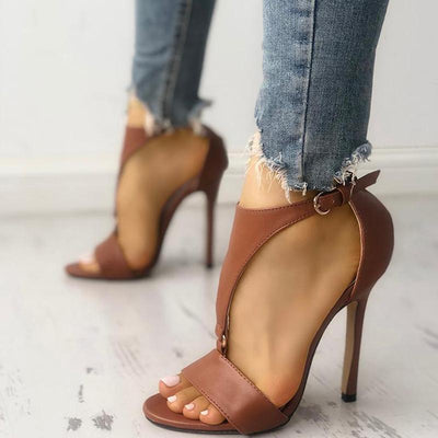 Solid Buckled T-Strap Thin Heeled Sandals - Shop Shiningbabe - Womens Fashion Online Shopping Offering Huge Discounts on Shoes - Heels, Sandals, Boots, Slippers; Clothing - Tops, Dresses, Jumpsuits, and More.