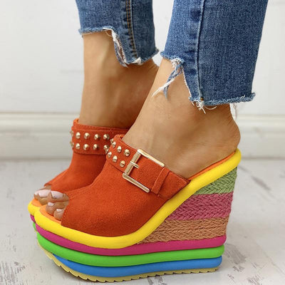 Rivet Colorblock Espadrille Wedge Sandals - Shop Shiningbabe - Womens Fashion Online Shopping Offering Huge Discounts on Shoes - Heels, Sandals, Boots, Slippers; Clothing - Tops, Dresses, Jumpsuits, and More.