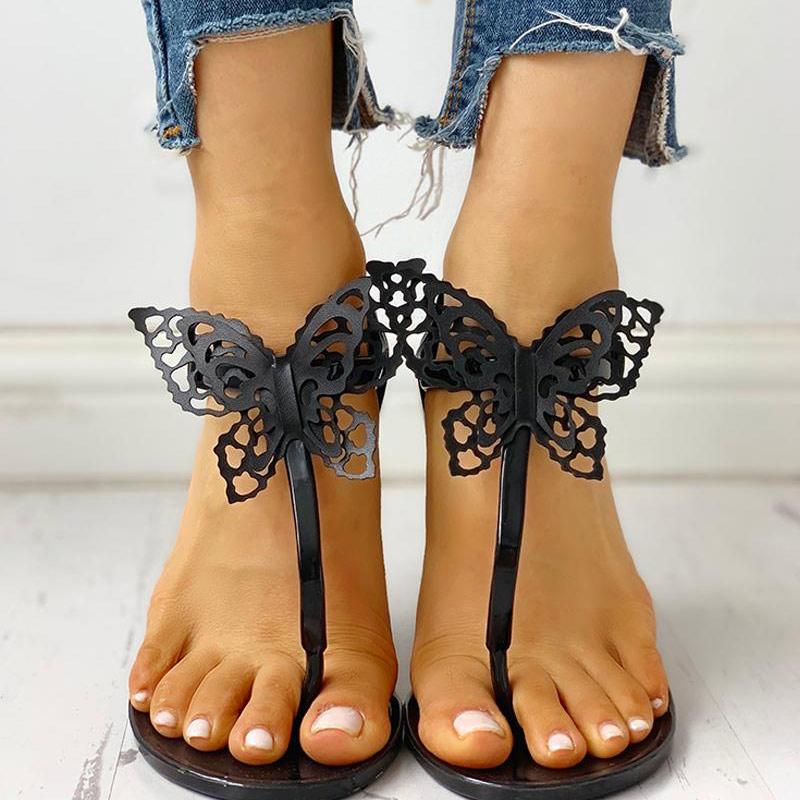 Toe Post Butterfly Design Flat Sandals - Shop Shiningbabe - Womens Fashion Online Shopping Offering Huge Discounts on Shoes - Heels, Sandals, Boots, Slippers; Clothing - Tops, Dresses, Jumpsuits, and More.