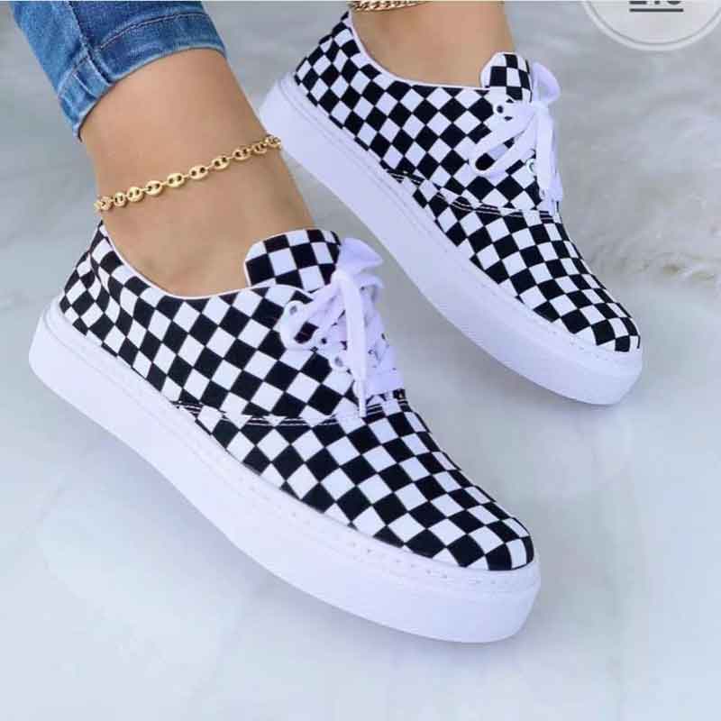 Print Lace Up Sneakers