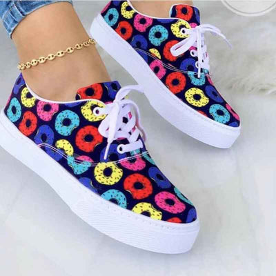 Print Lace Up Sneakers