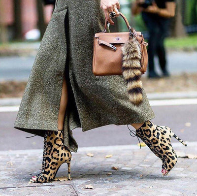 Roman Leopard-printed Pointed Strap High Heel Boots - Shop Shiningbabe - Womens Fashion Online Shopping Offering Huge Discounts on Shoes - Heels, Sandals, Boots, Slippers; Clothing - Tops, Dresses, Jumpsuits, and More.