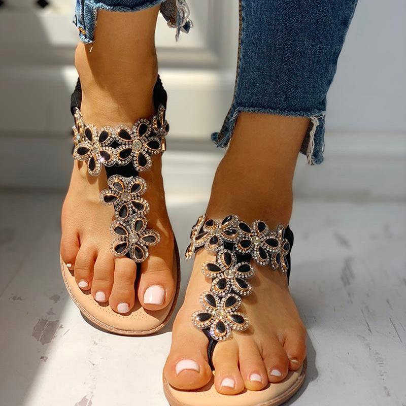 Studded Detail Toe Post Flat Sandals - Shop Shiningbabe - Womens Fashion Online Shopping Offering Huge Discounts on Shoes - Heels, Sandals, Boots, Slippers; Clothing - Tops, Dresses, Jumpsuits, and More.