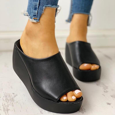 Peep Toe Muffin Wedge Sandals - Shop Shiningbabe - Womens Fashion Online Shopping Offering Huge Discounts on Shoes - Heels, Sandals, Boots, Slippers; Clothing - Tops, Dresses, Jumpsuits, and More.