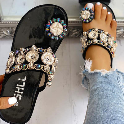 Studded Detail Toe Ring Flat platform sandals - Shop Shiningbabe - Womens Fashion Online Shopping Offering Huge Discounts on Shoes - Heels, Sandals, Boots, Slippers; Clothing - Tops, Dresses, Jumpsuits, and More.