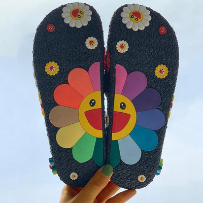 Colorful Sunflower Pattern Casual Sandals - Shop Shiningbabe - Womens Fashion Online Shopping Offering Huge Discounts on Shoes - Heels, Sandals, Boots, Slippers; Clothing - Tops, Dresses, Jumpsuits, and More.