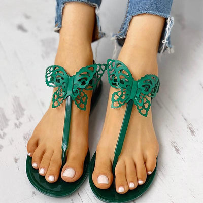 Toe Post Butterfly Design Flat Sandals - Shop Shiningbabe - Womens Fashion Online Shopping Offering Huge Discounts on Shoes - Heels, Sandals, Boots, Slippers; Clothing - Tops, Dresses, Jumpsuits, and More.