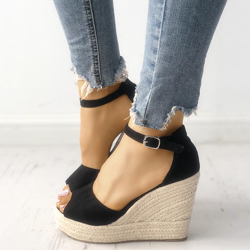 Suede Hemp Pointed Wedge Sandals - Shop Shiningbabe - Womens Fashion Online Shopping Offering Huge Discounts on Shoes - Heels, Sandals, Boots, Slippers; Clothing - Tops, Dresses, Jumpsuits, and More.
