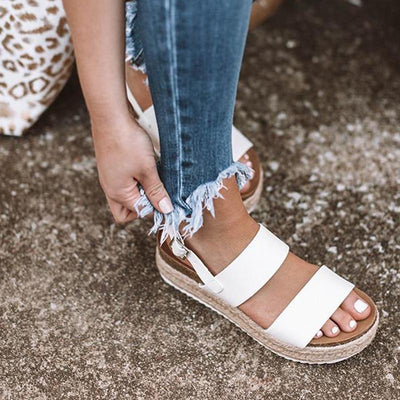 PU Leopard Buckle Strap Platform Sandals - Shop Shiningbabe - Womens Fashion Online Shopping Offering Huge Discounts on Shoes - Heels, Sandals, Boots, Slippers; Clothing - Tops, Dresses, Jumpsuits, and More.